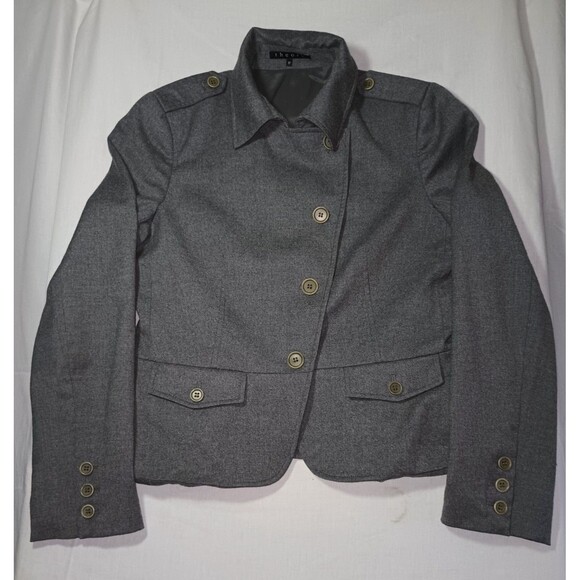 Theory Size 12 Wool Women Gray Blazer Jacket Button Up Academia Career Preppy - Picture 1 of 8